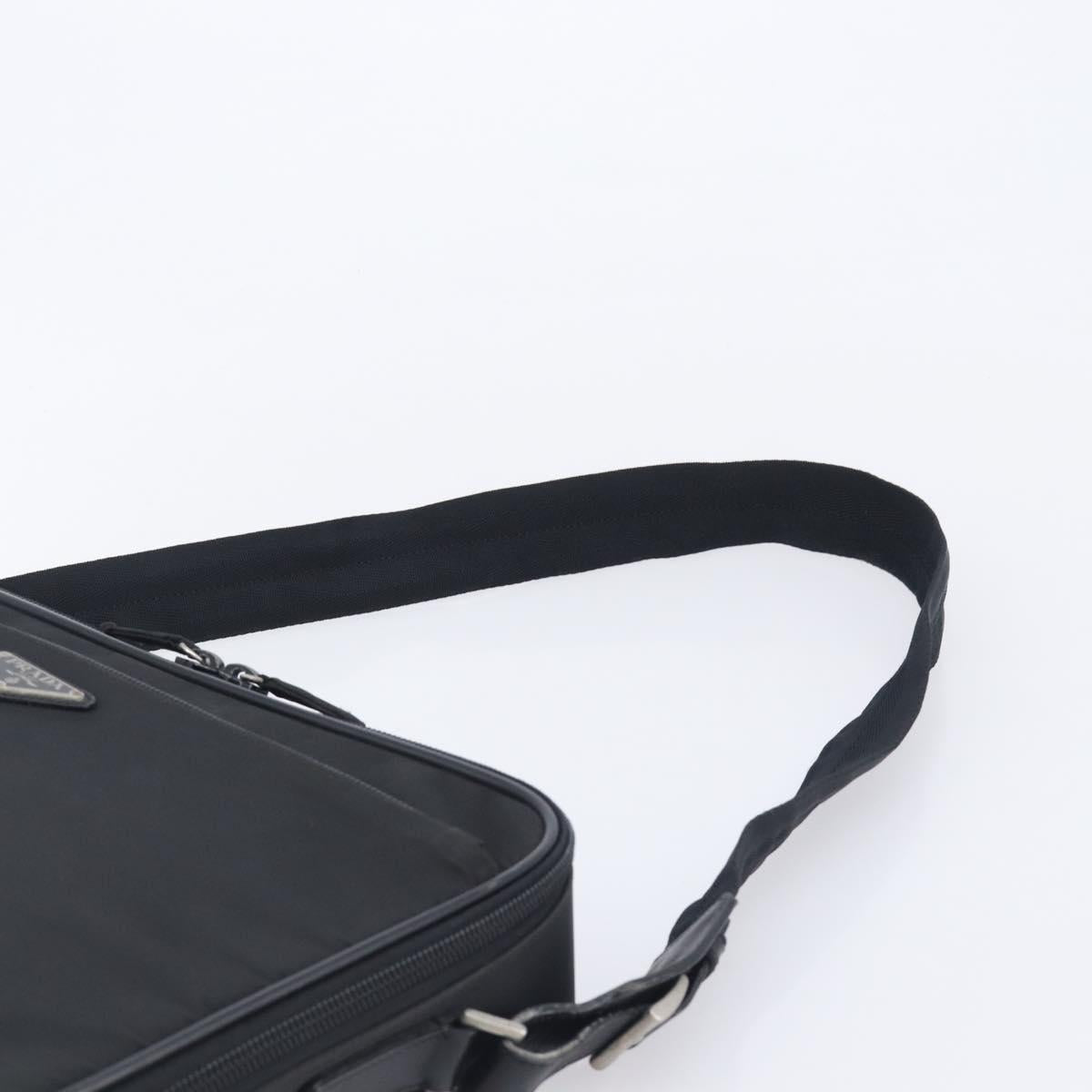 PRADA Business Bag Nylon 2way Black Silver Auth 208691A