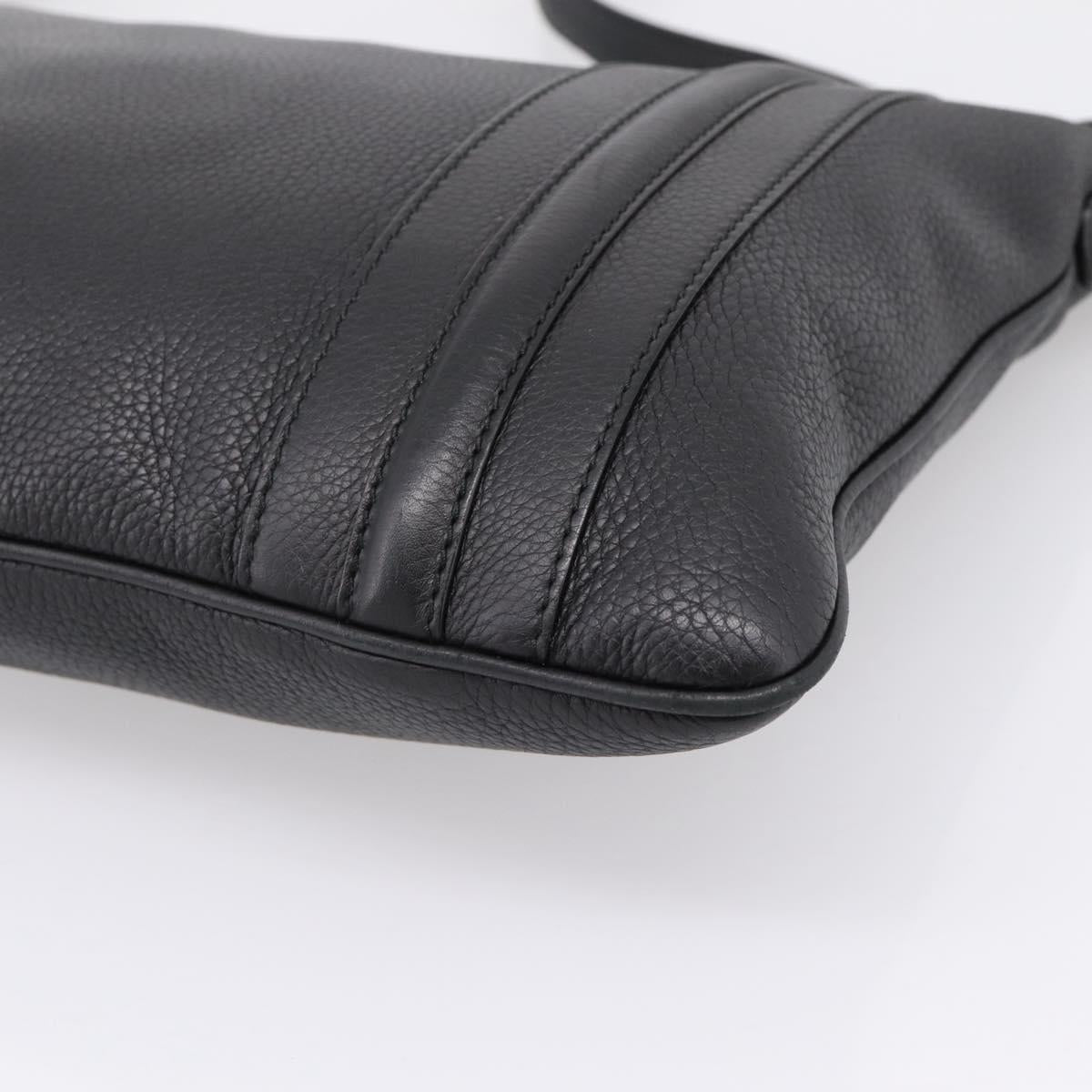 GUCCI Shoulder Bag Leather Black Silver 233329 Auth 208701V