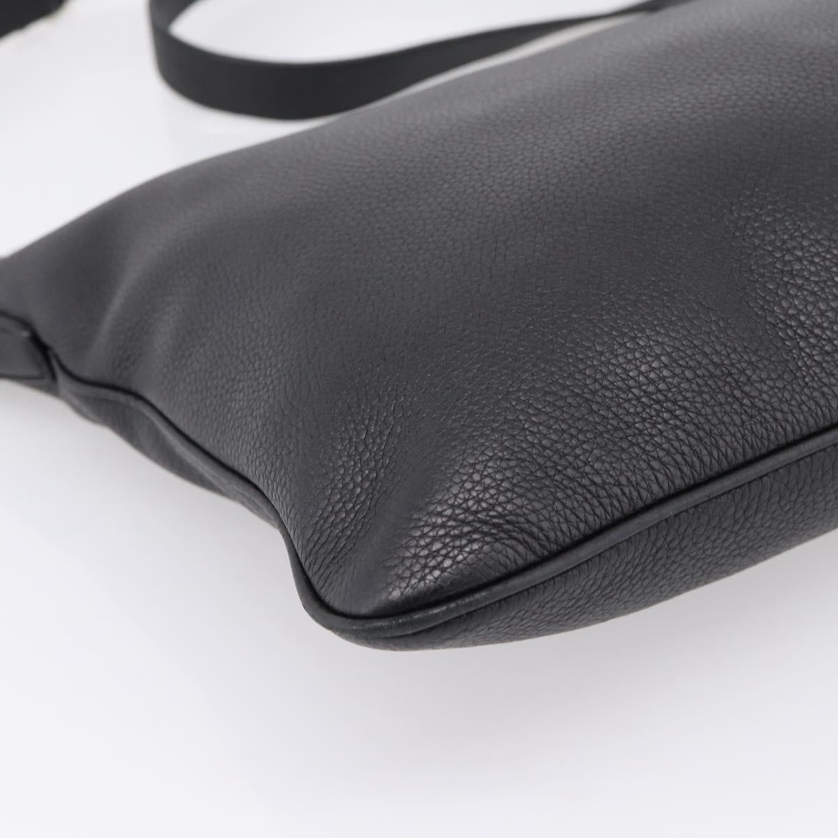GUCCI Shoulder Bag Leather Black Silver 233329 Auth 208701V