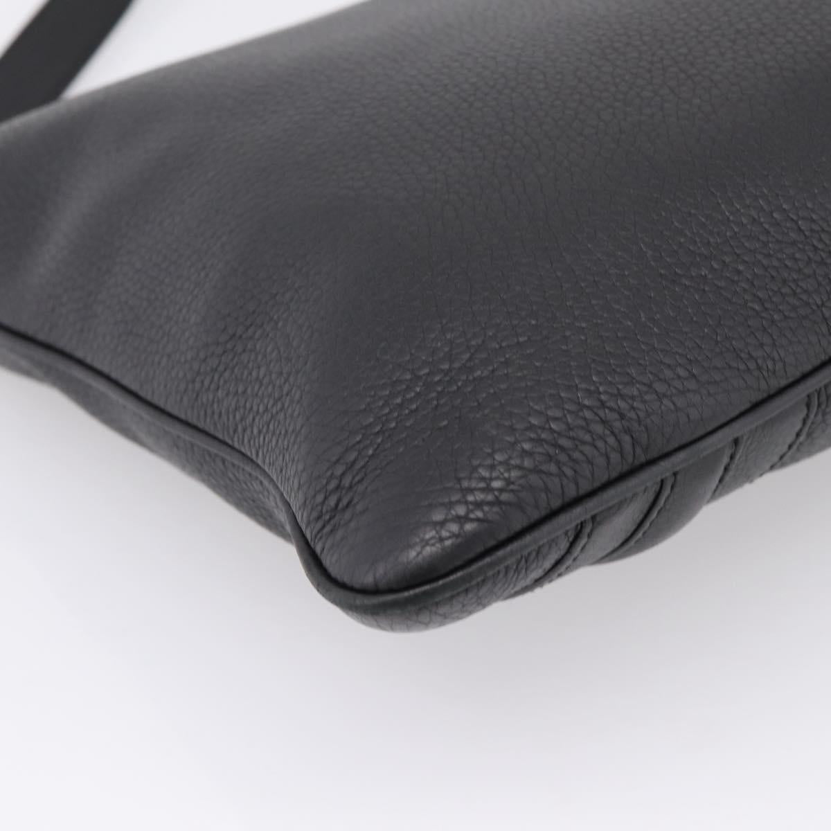GUCCI Shoulder Bag Leather Black Silver 233329 Auth 208701V