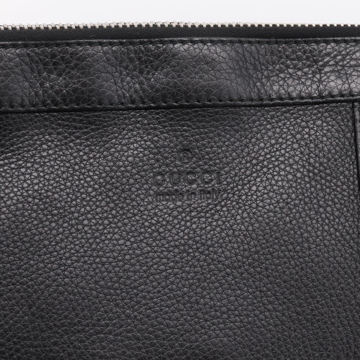 GUCCI Shoulder Bag Leather Black Silver 233329 Auth 208701V