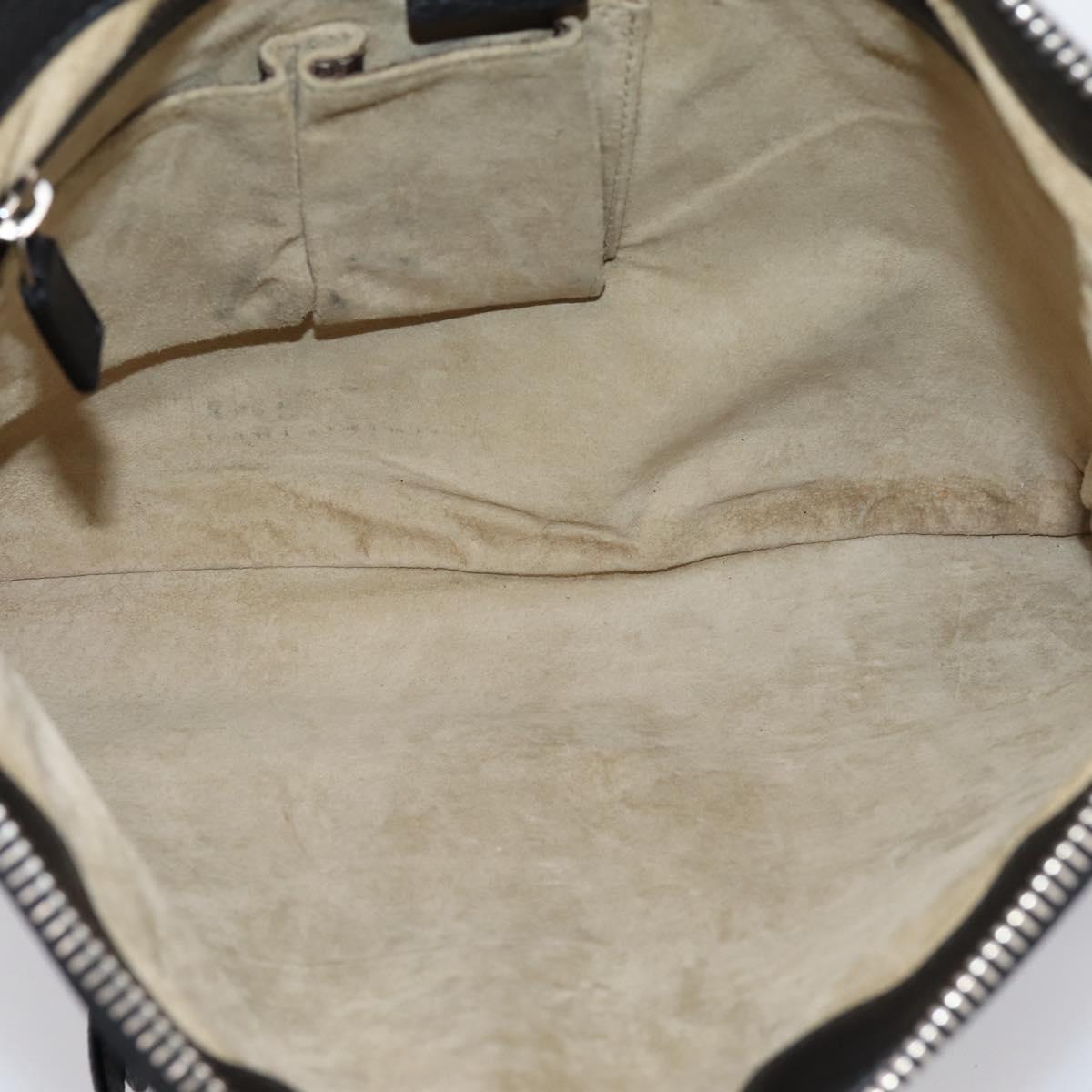 GUCCI Shoulder Bag Leather Black Silver 233329 Auth 208701V