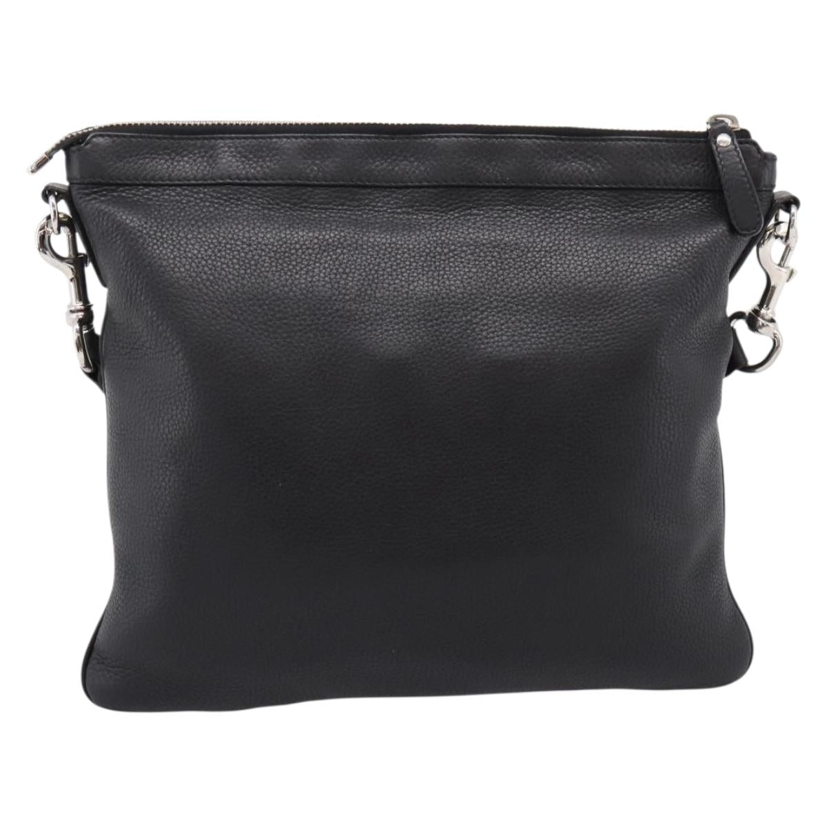 GUCCI Shoulder Bag Leather Black Silver 233329 Auth 208701V
