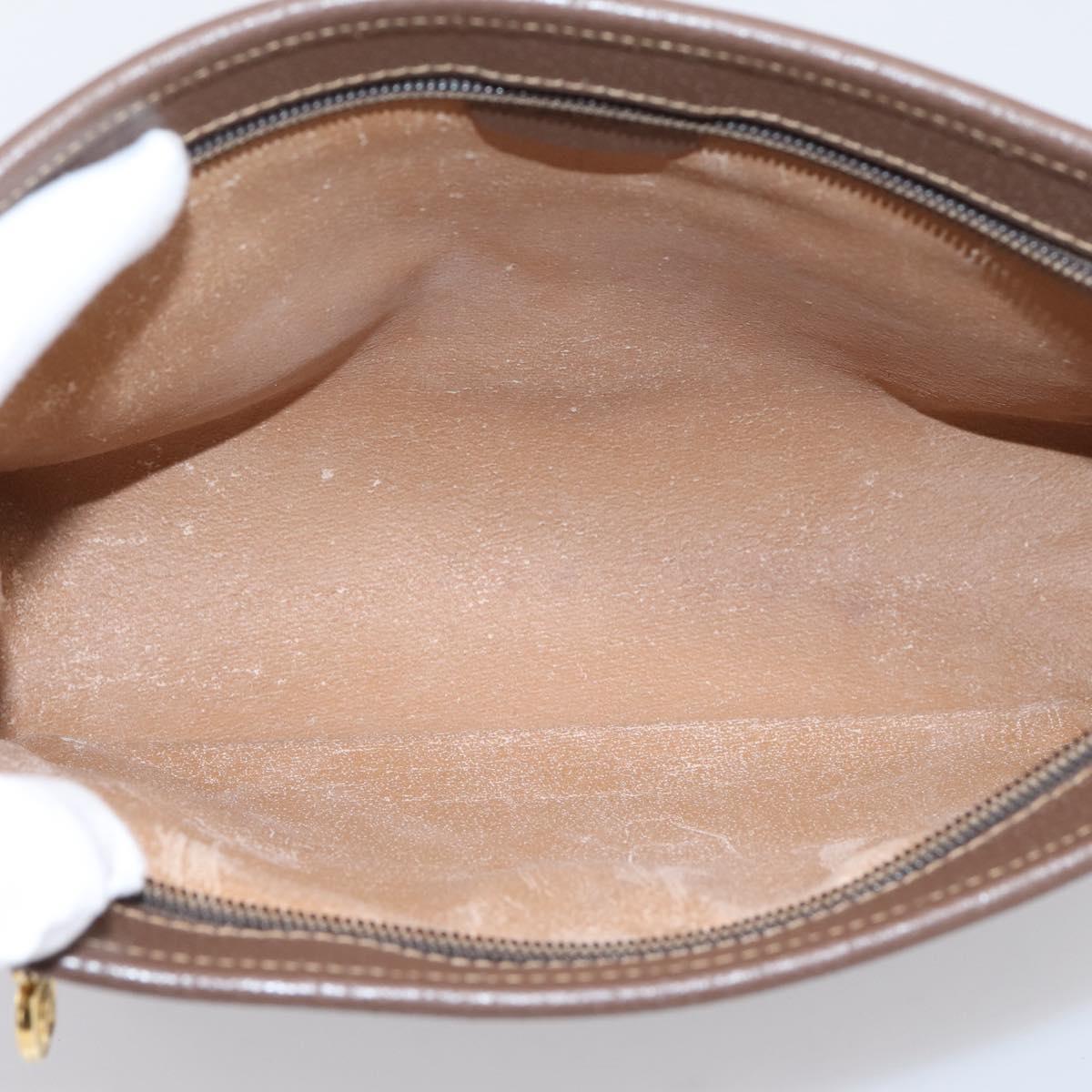 GUCCI GG Supreme Clutch Bag PVC Beige Gold 014 122 6063 Auth 208702