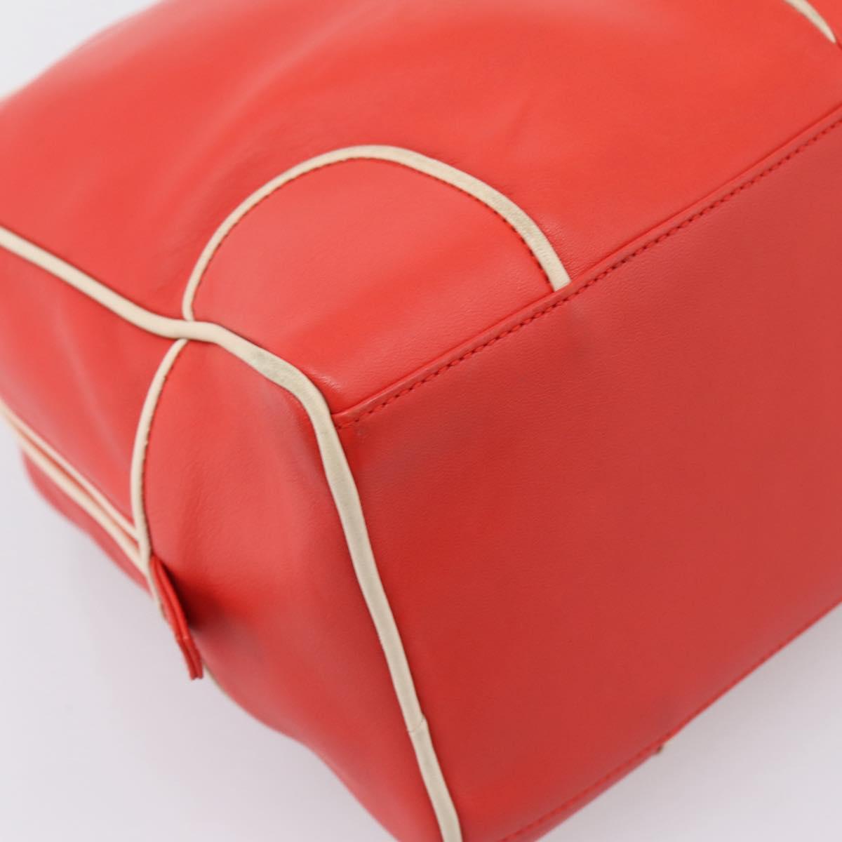 LOEWE Hand Bag Leather Red Silver Auth 208707
