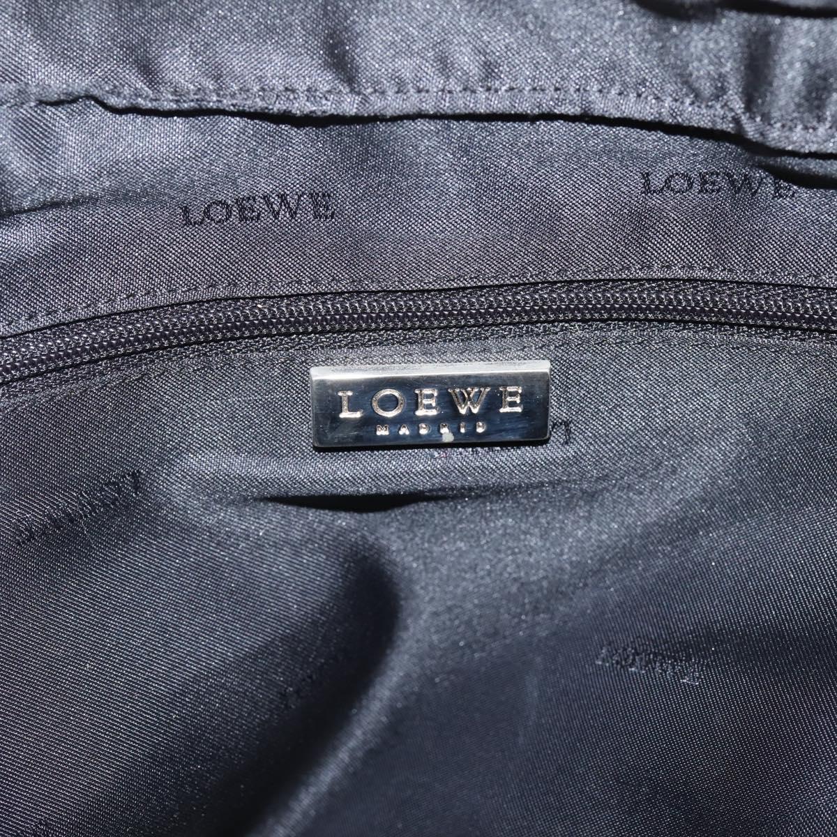 LOEWE Hand Bag Leather Red Silver Auth 208707