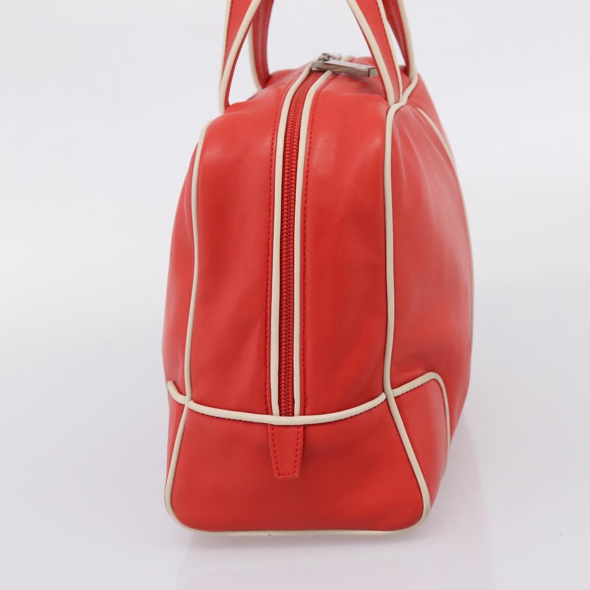 LOEWE Hand Bag Leather Red Silver Auth 208707