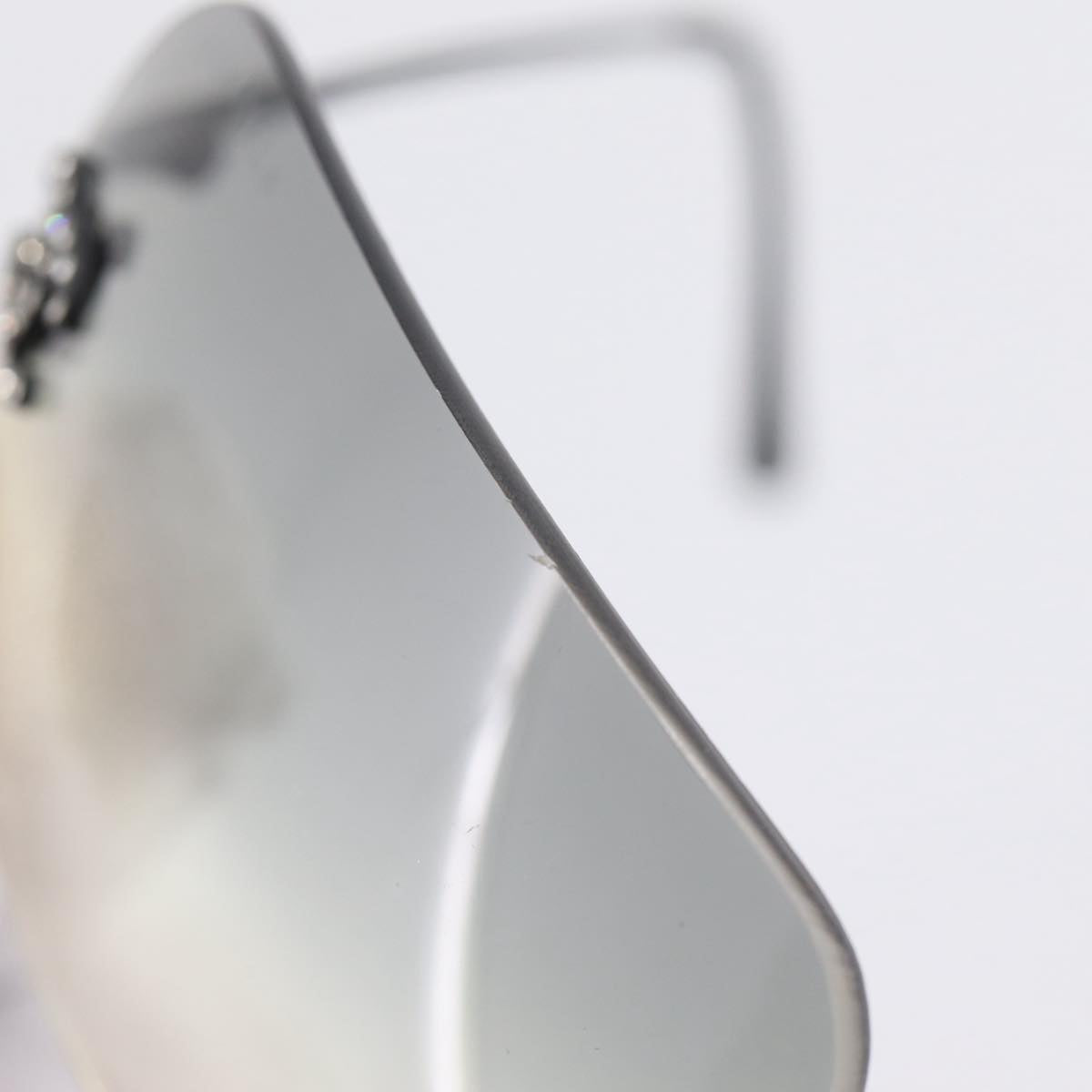 CHANEL Rimless Sunglasses plastic Black CC Auth 208714M
