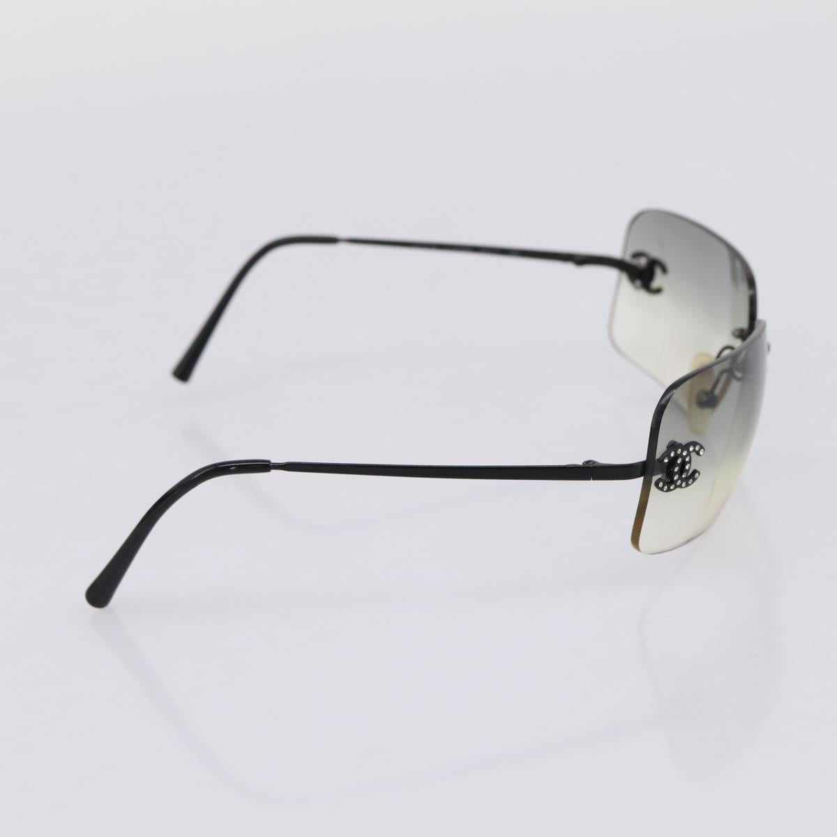 CHANEL Rimless Sunglasses plastic Black CC Auth 208714M