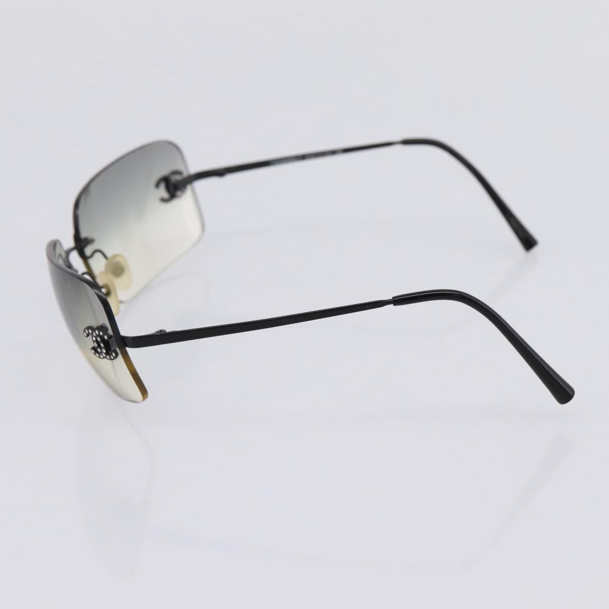 CHANEL Rimless Sunglasses plastic Black CC Auth 208714M