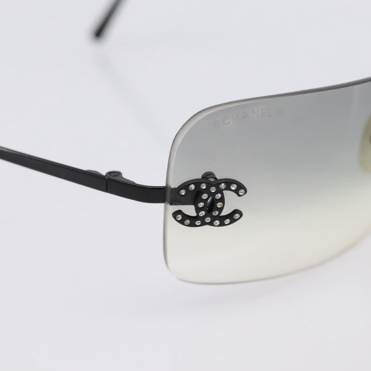 CHANEL Rimless Sunglasses plastic Black CC Auth 208714M