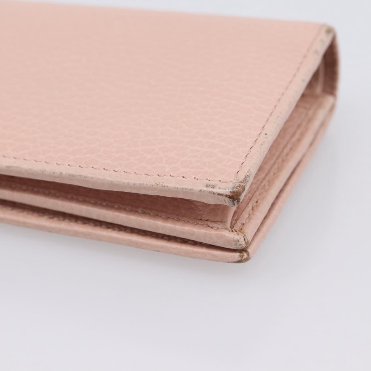 GUCCI GG Marmont Bifold Wallet Leather Pink Gold 456126 Auth 208716A