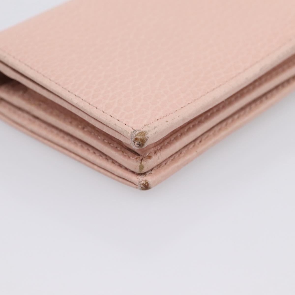 GUCCI GG Marmont Bifold Wallet Leather Pink Gold 456126 Auth 208716A