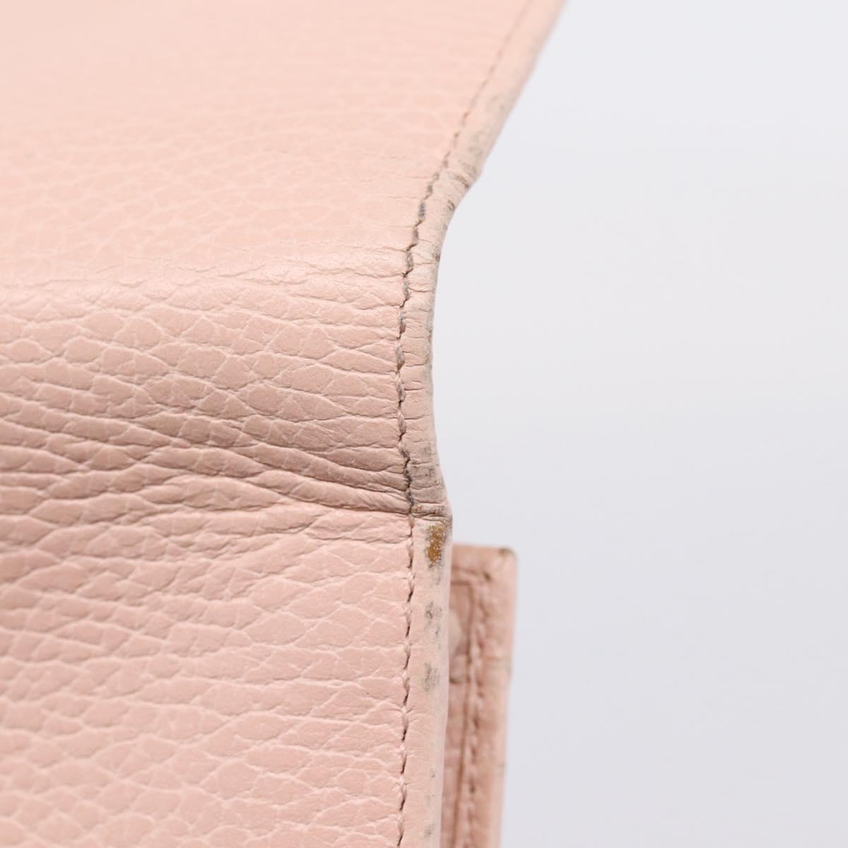 GUCCI GG Marmont Bifold Wallet Leather Pink Gold 456126 Auth 208716A