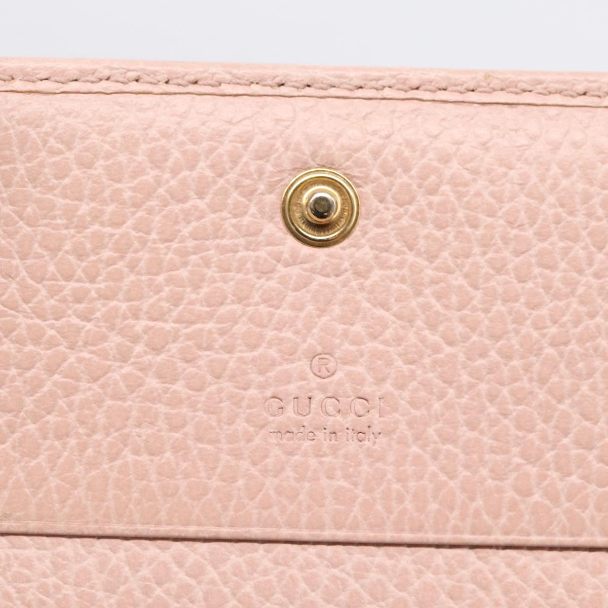 GUCCI GG Marmont Bifold Wallet Leather Pink Gold 456126 Auth 208716A