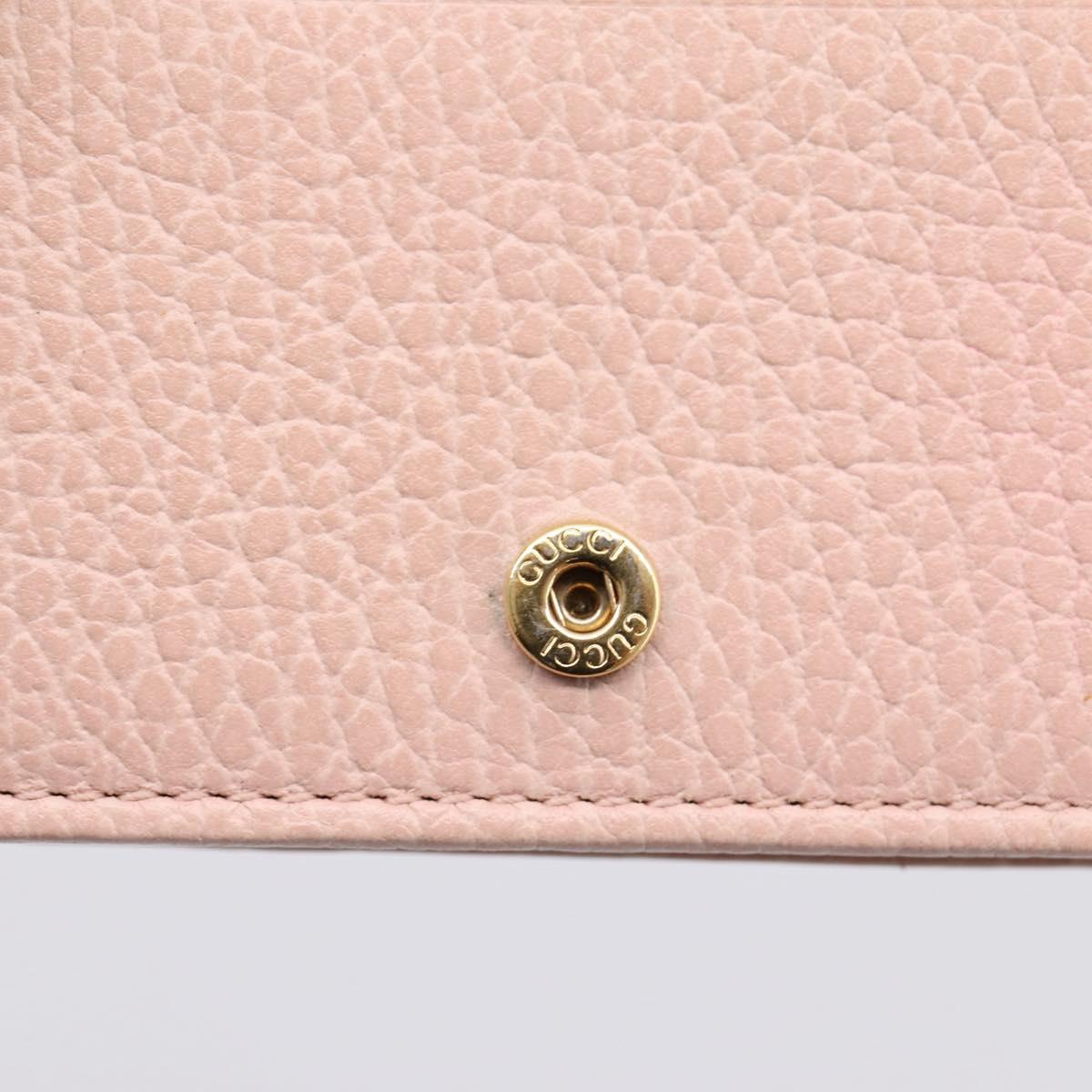GUCCI GG Marmont Bifold Wallet Leather Pink Gold 456126 Auth 208716A