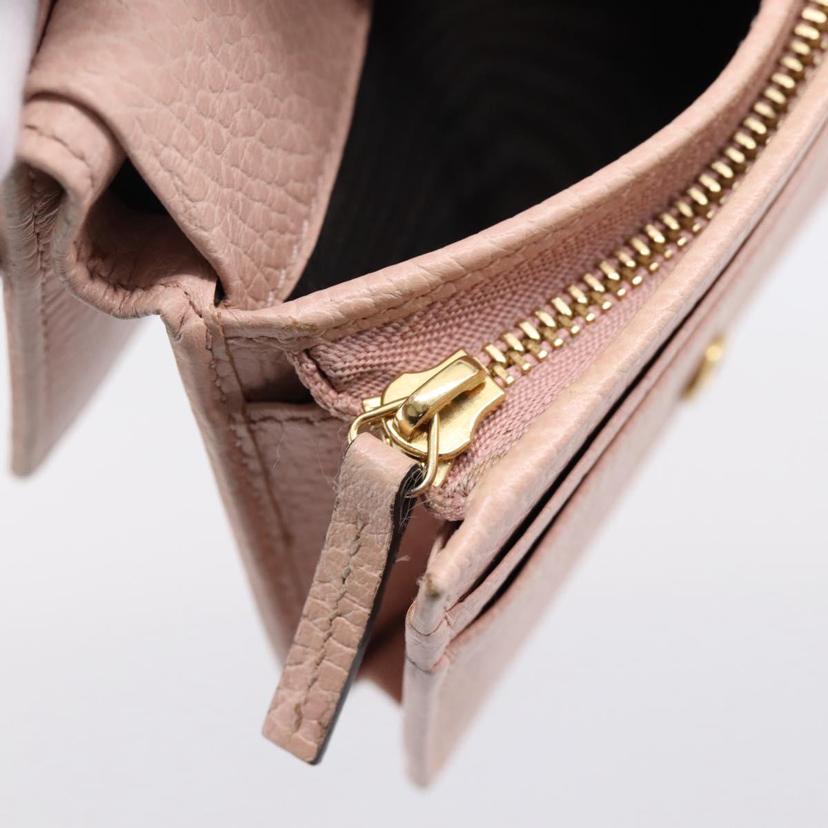 GUCCI GG Marmont Bifold Wallet Leather Pink Gold 456126 Auth 208716A