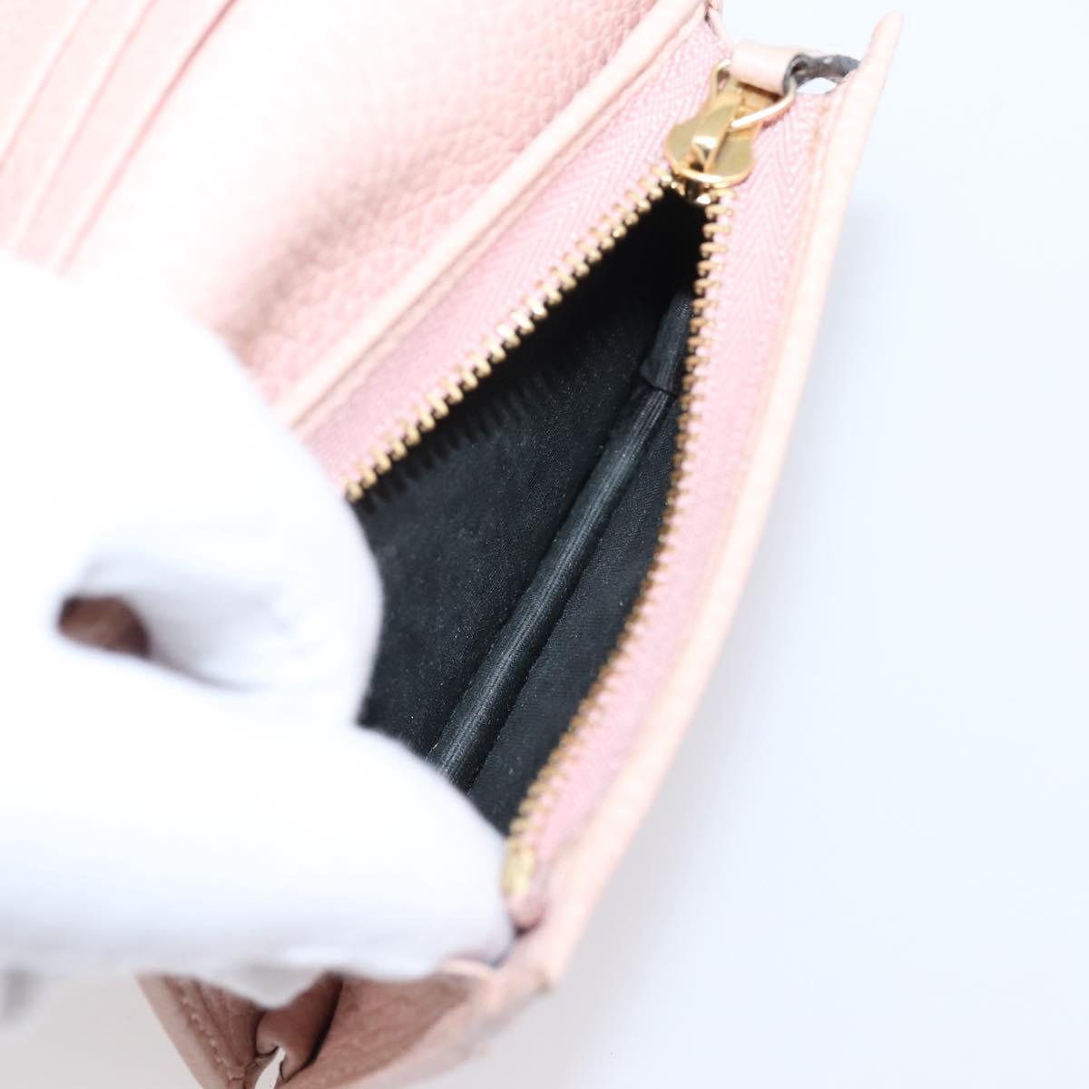 GUCCI GG Marmont Bifold Wallet Leather Pink Gold 456126 Auth 208716A