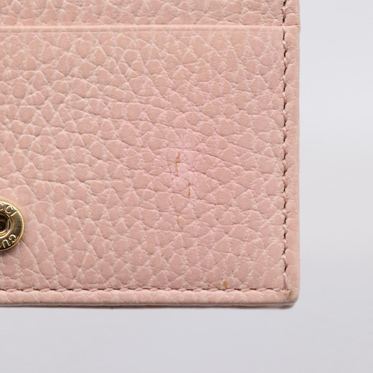 GUCCI GG Marmont Bifold Wallet Leather Pink Gold 456126 Auth 208716A