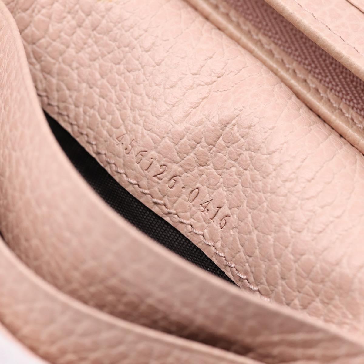 GUCCI GG Marmont Bifold Wallet Leather Pink Gold 456126 Auth 208716A
