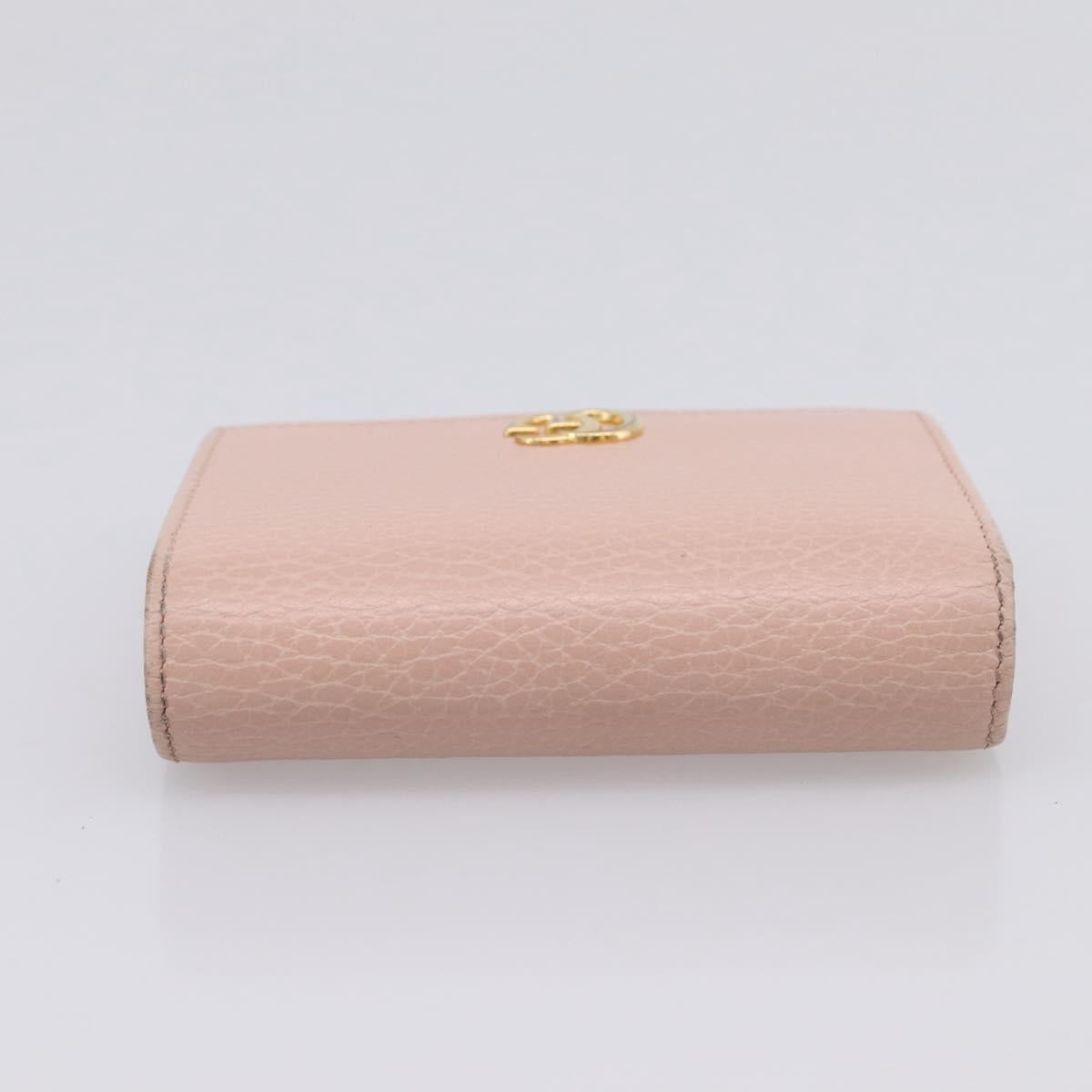 GUCCI GG Marmont Bifold Wallet Leather Pink Gold 456126 Auth 208716A