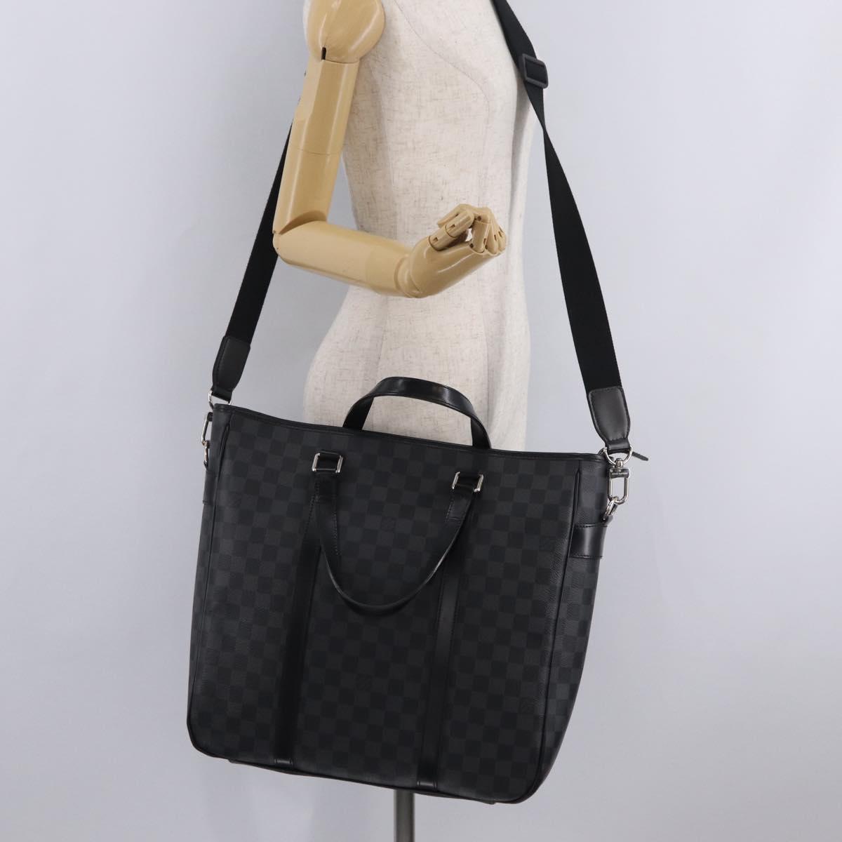LOUIS VUITTON Damier Graphite Tadao Shoulder Bag 2way N51192 LV Auth 208724V
