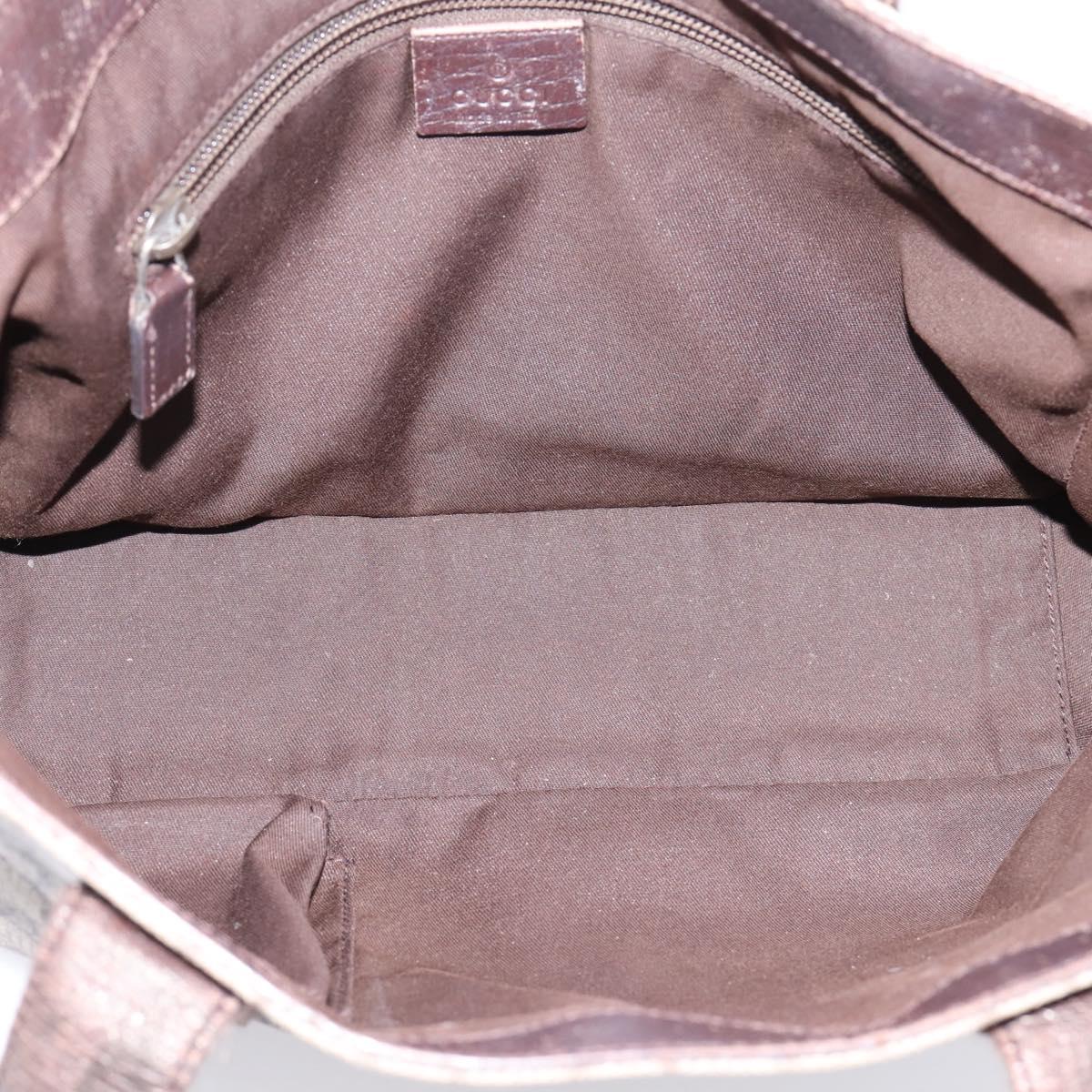 GUCCI GG Supreme Tote Bag PVC Beige Silver 141976 Auth 208730