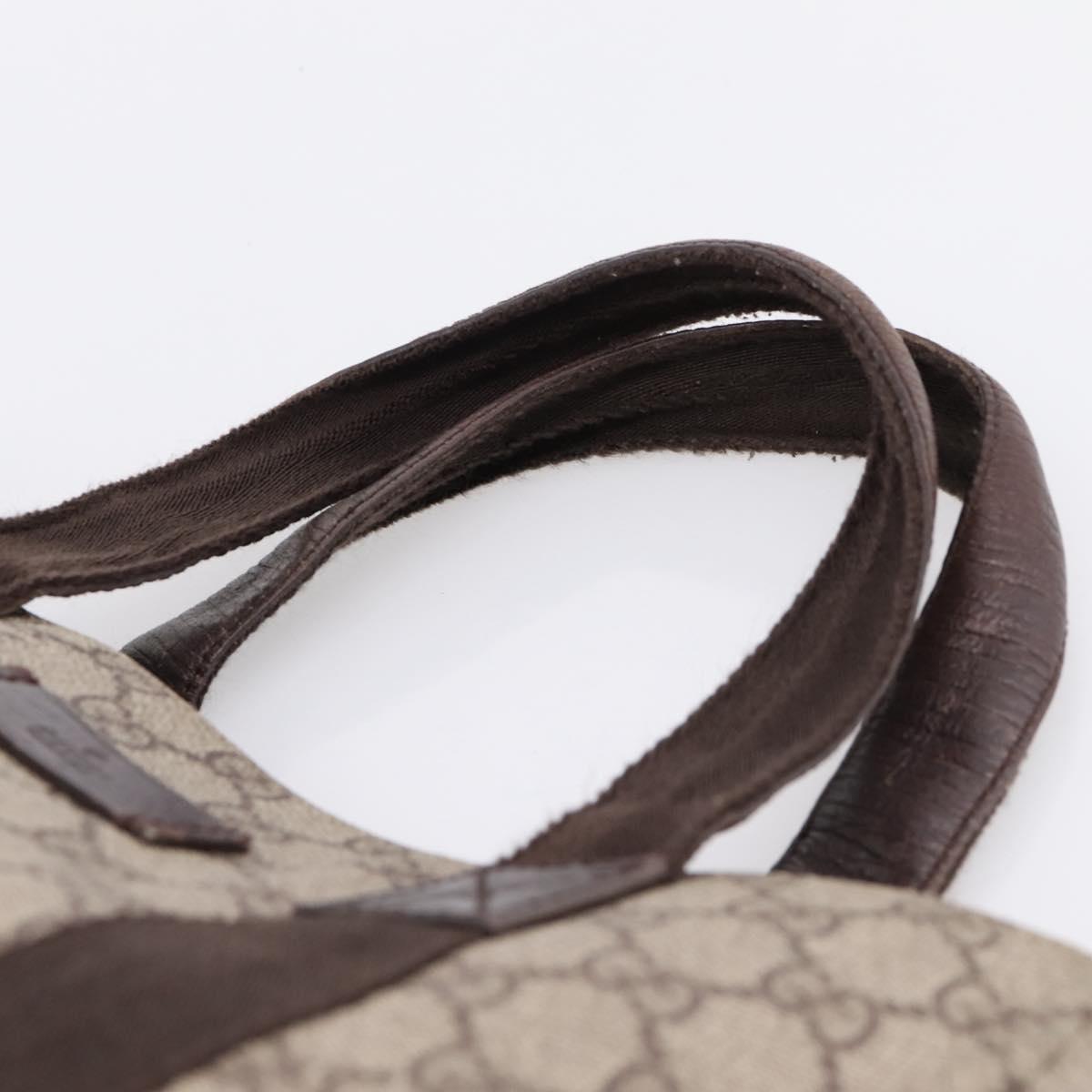 GUCCI GG Supreme Tote Bag PVC Beige Silver 141976 Auth 208730