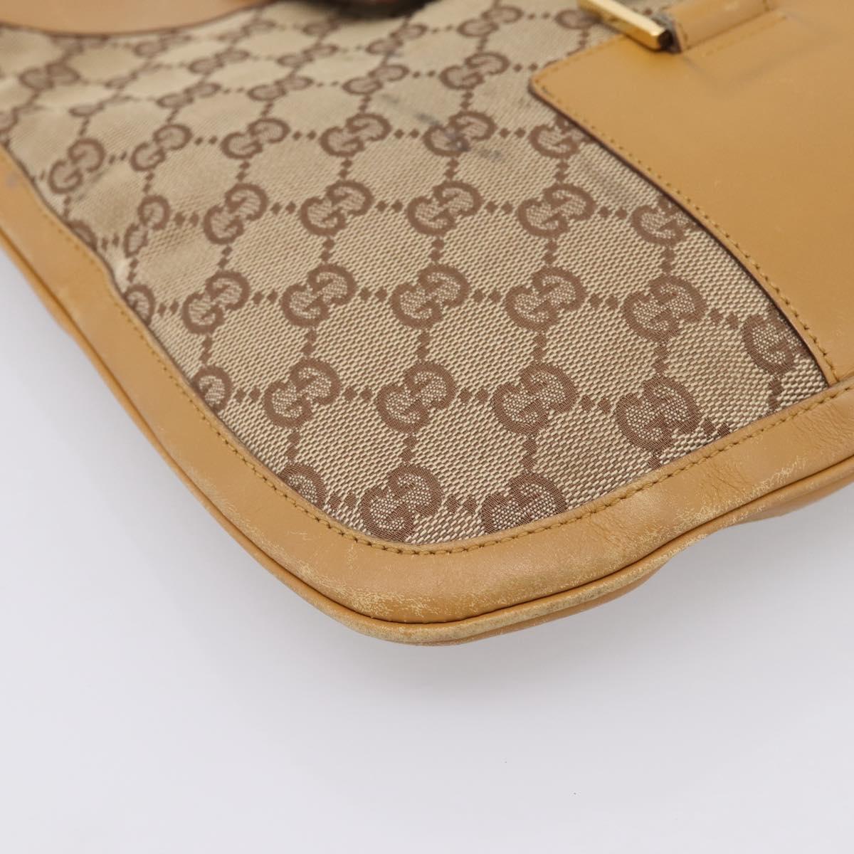 GUCCI GG Canvas Shoulder Bag Beige Gold 001 4129 Auth 208735