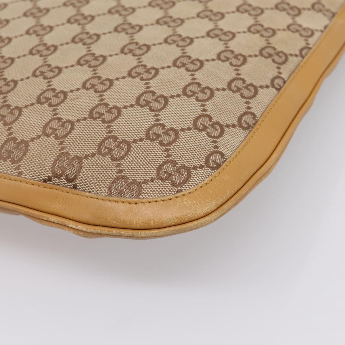 GUCCI GG Canvas Shoulder Bag Beige Gold 001 4129 Auth 208735