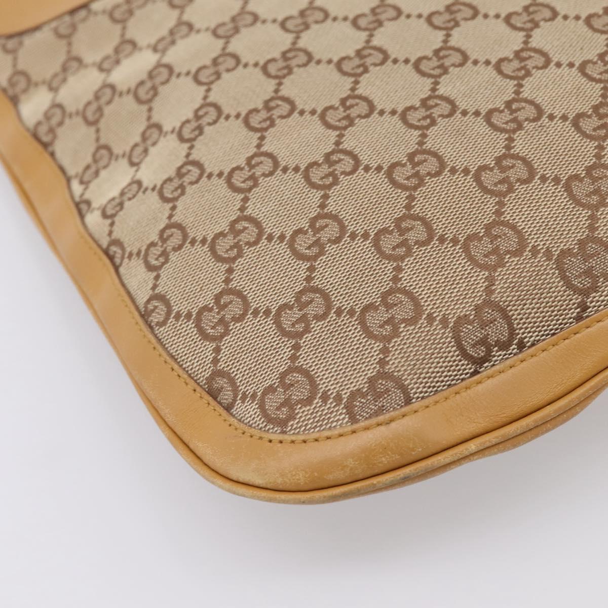 GUCCI GG Canvas Shoulder Bag Beige Gold 001 4129 Auth 208735