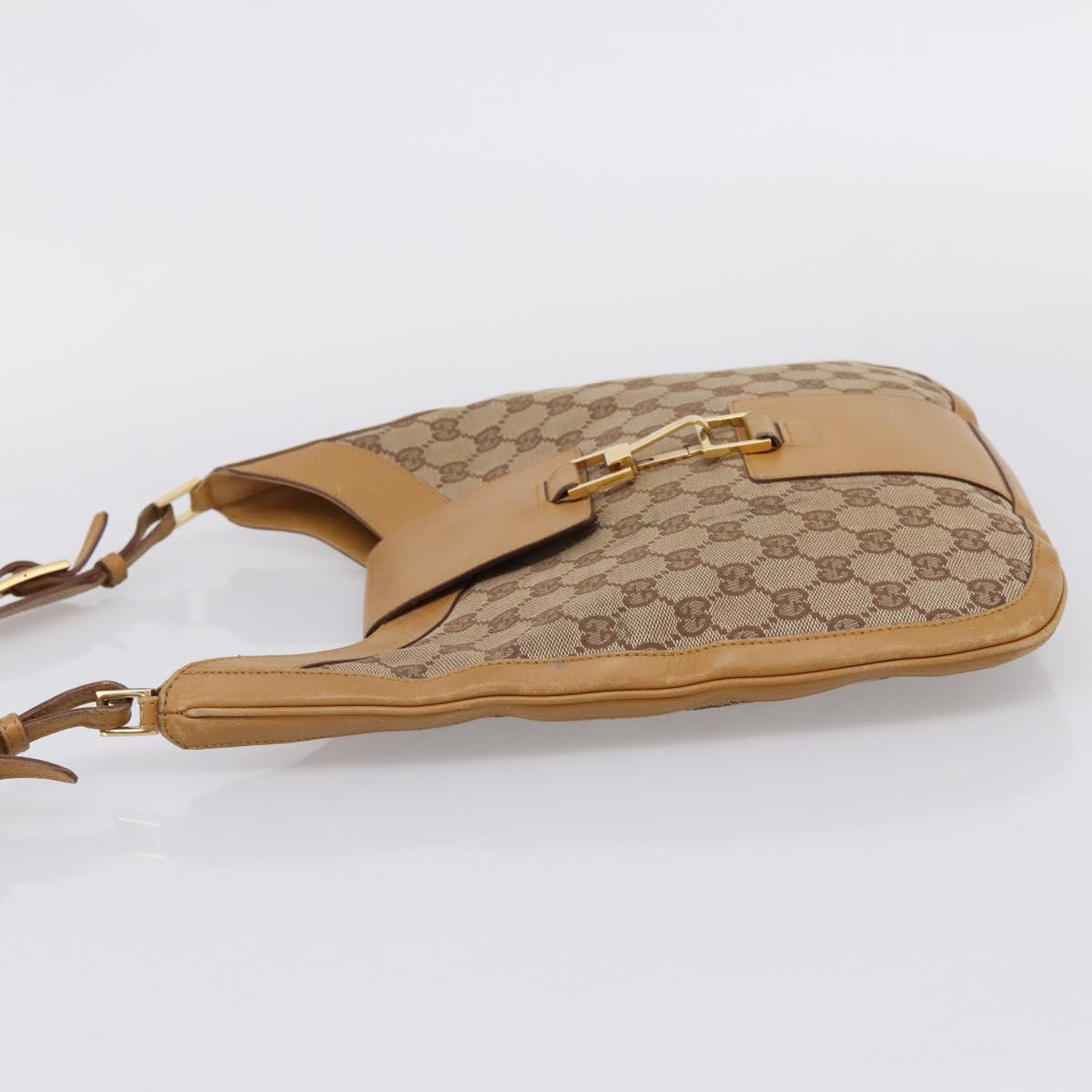 GUCCI GG Canvas Shoulder Bag Beige Gold 001 4129 Auth 208735