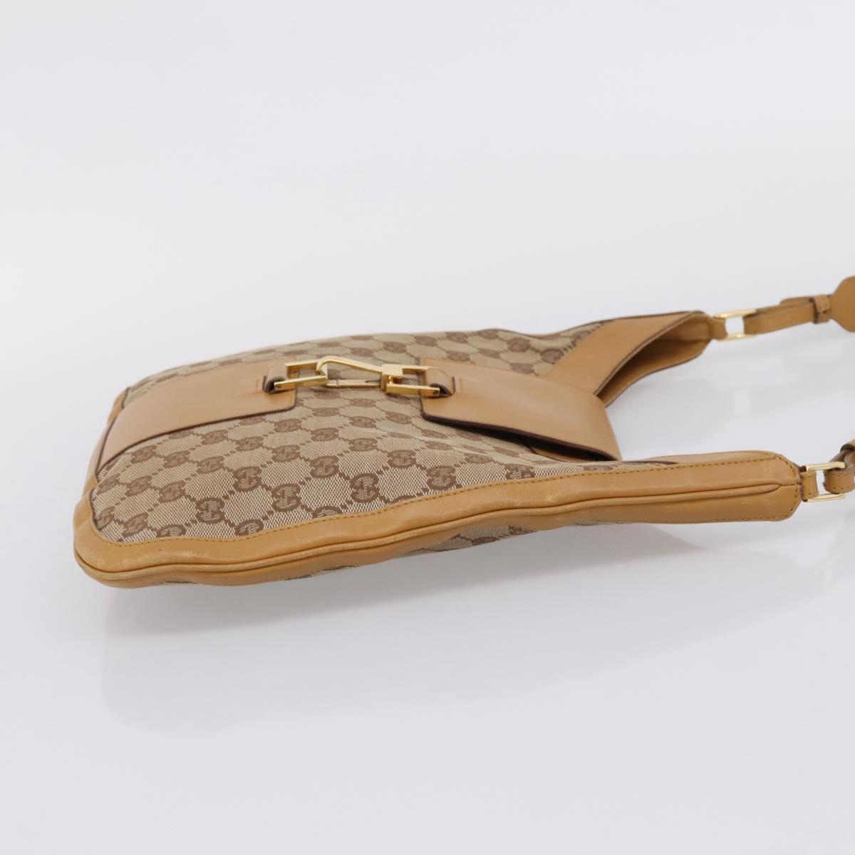 GUCCI GG Canvas Shoulder Bag Beige Gold 001 4129 Auth 208735