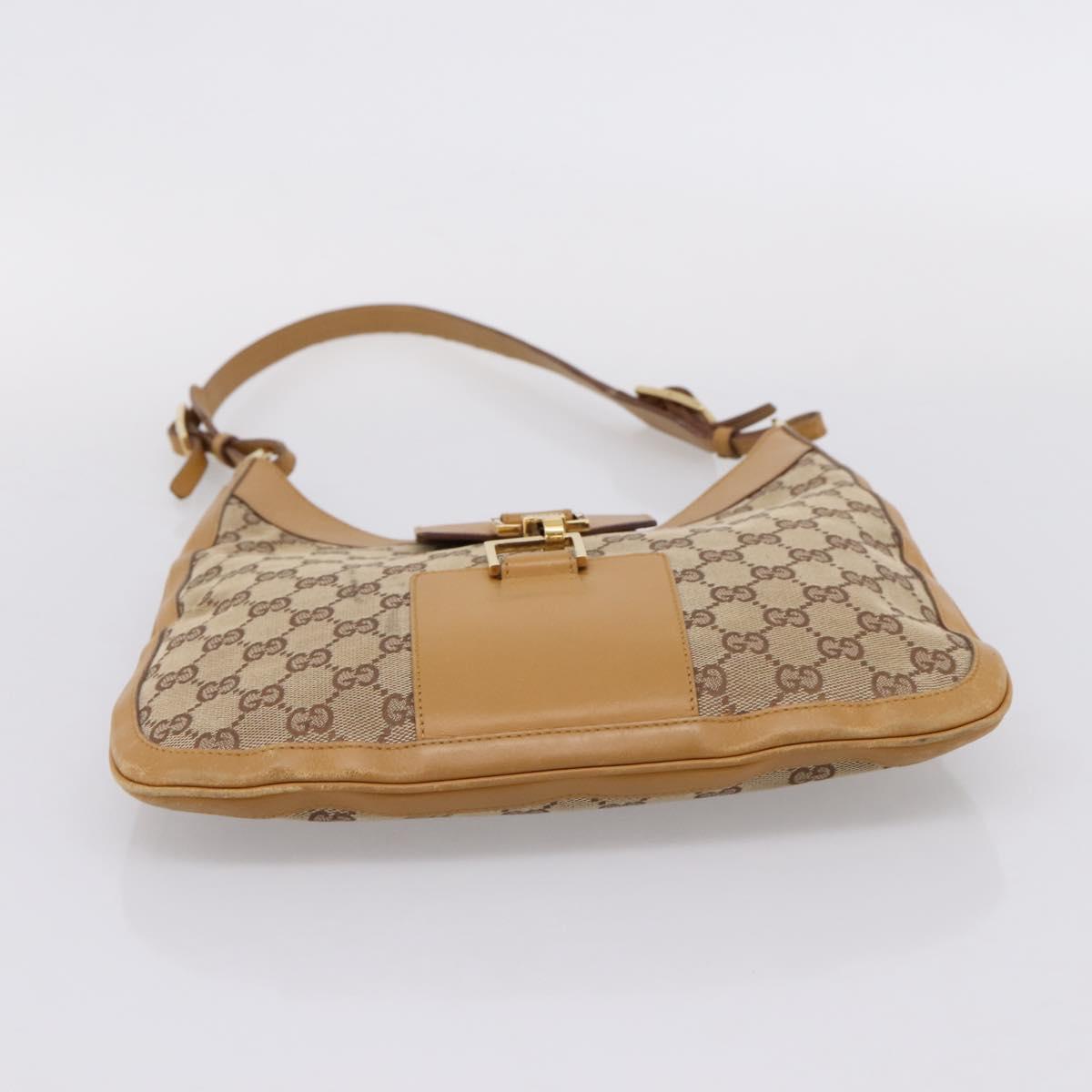 GUCCI GG Canvas Shoulder Bag Beige Gold 001 4129 Auth 208735