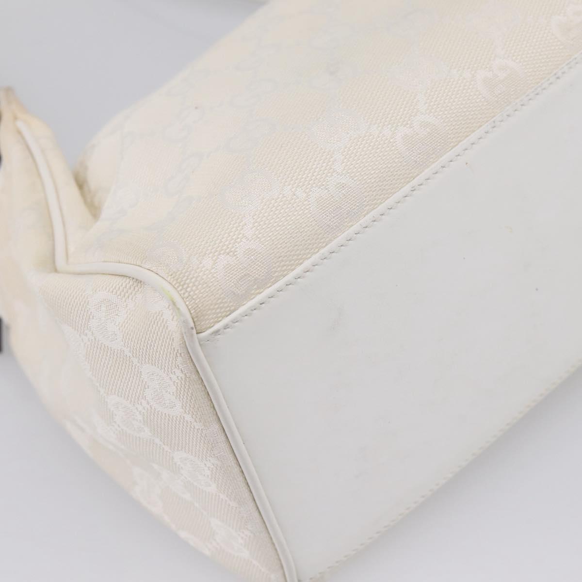 GUCCI Shoulder Bag GG Canvas White Gold 92699 Auth 208744A