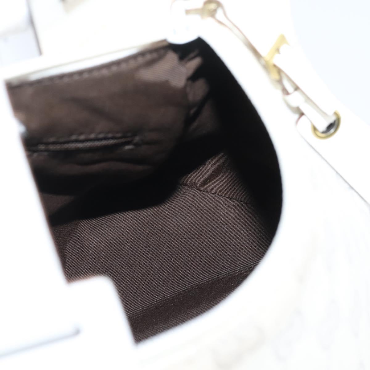 GUCCI Shoulder Bag GG Canvas White Gold 92699 Auth 208744A