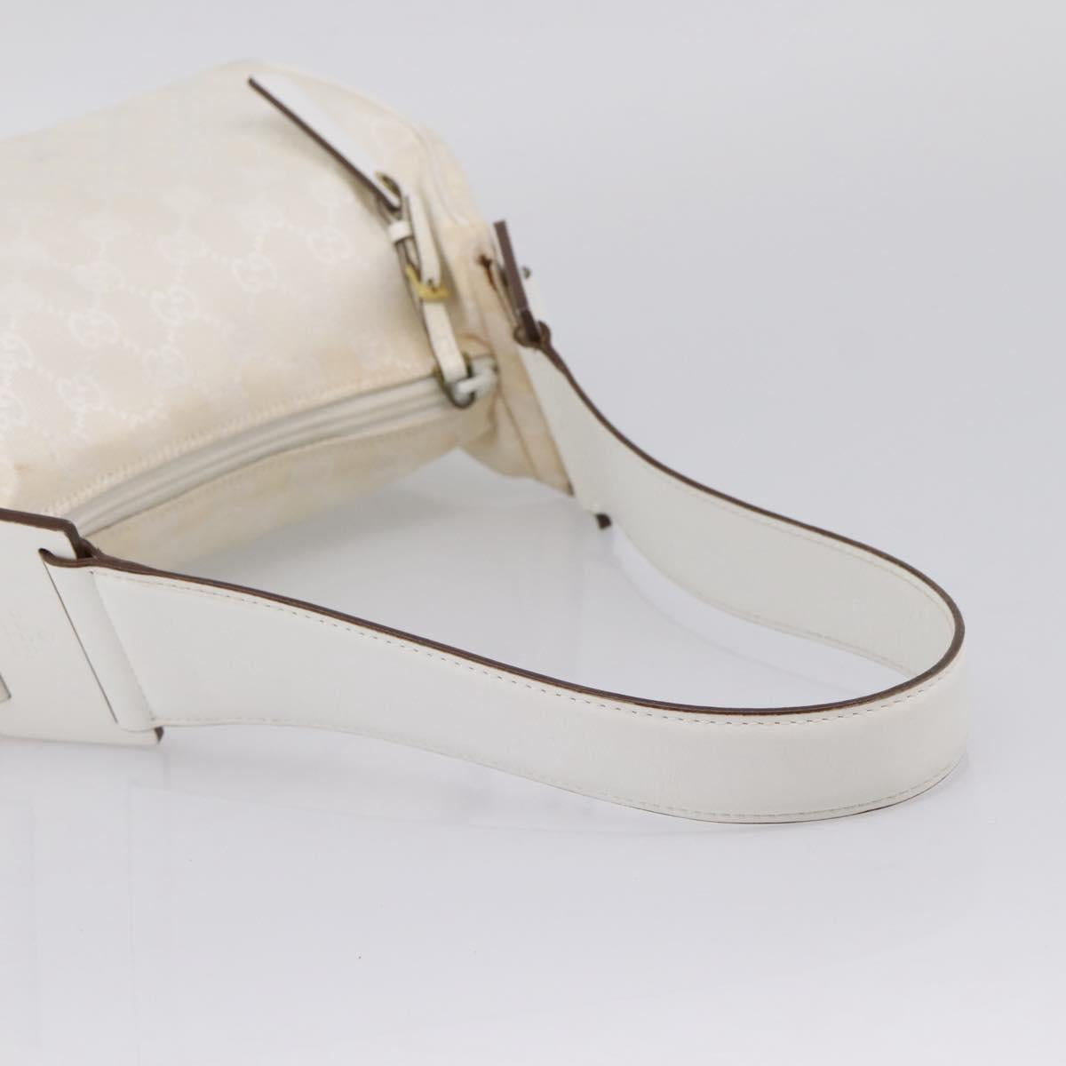 GUCCI Shoulder Bag GG Canvas White Gold 92699 Auth 208744A