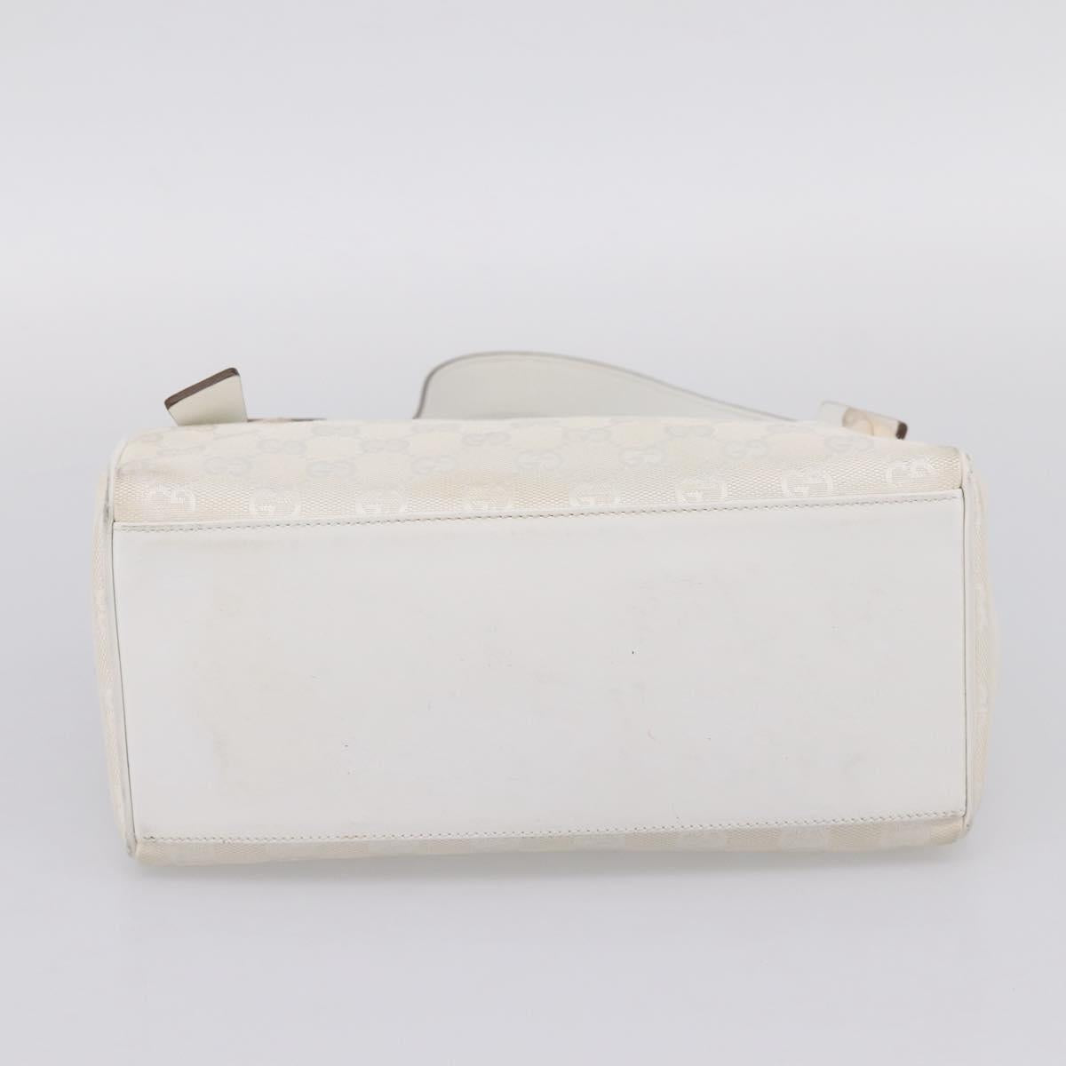 GUCCI Shoulder Bag GG Canvas White Gold 92699 Auth 208744A