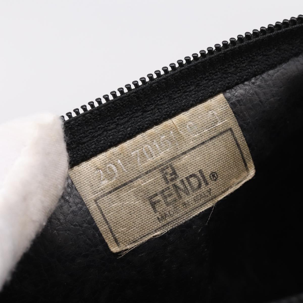 FENDI Zucca Canvas Mamma Baguette Shoulder Bag PVC Brown Black Auth 208749