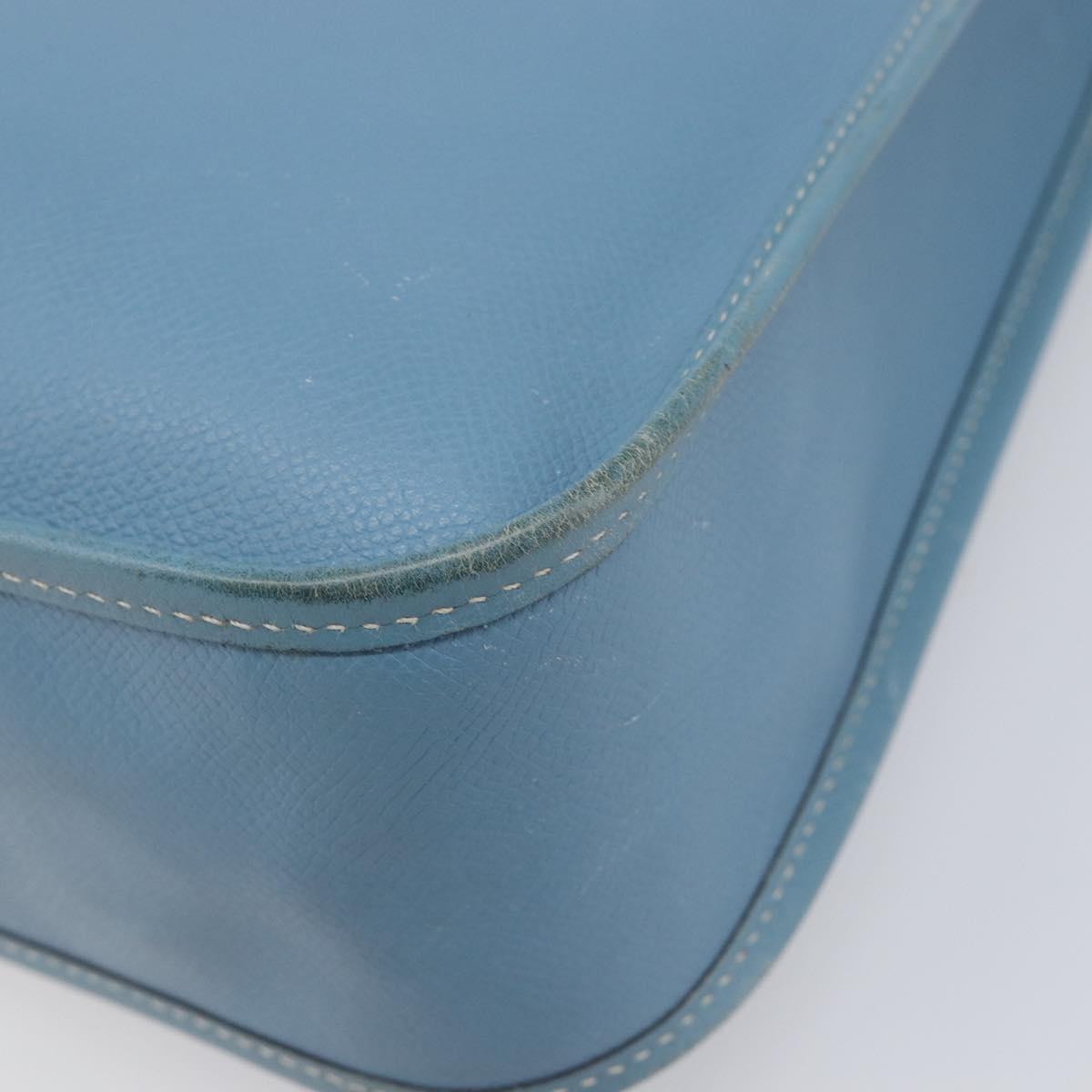 HERMES Vespa PM Shoulder Bag Courchevel Leather Light Blue Silver Auth 208764A