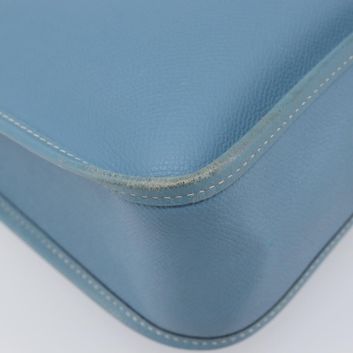 HERMES Vespa PM Shoulder Bag Courchevel Leather Light Blue Silver Auth 208764A