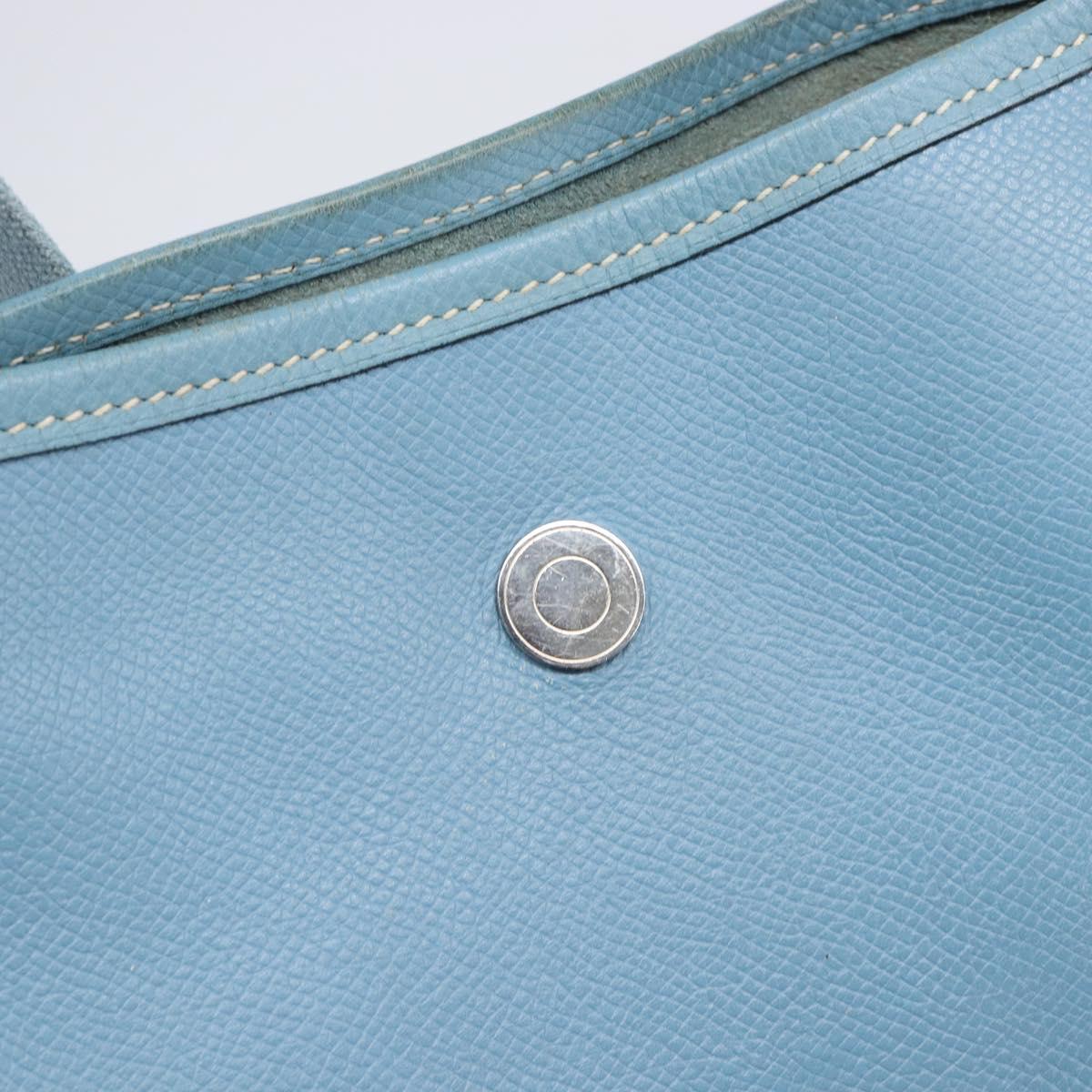 HERMES Vespa PM Shoulder Bag Courchevel Leather Light Blue Silver Auth 208764A