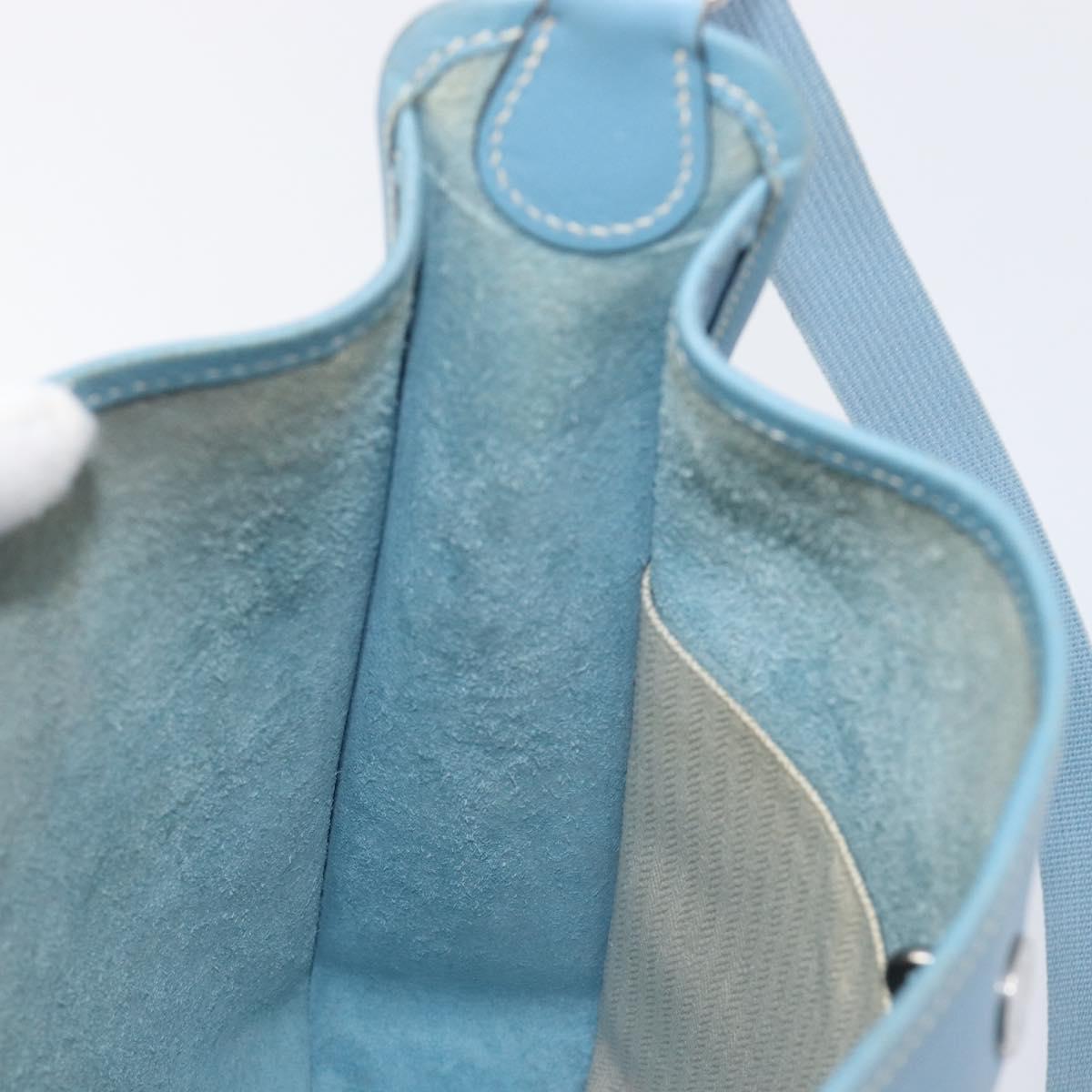 HERMES Vespa PM Shoulder Bag Courchevel Leather Light Blue Silver Auth 208764A