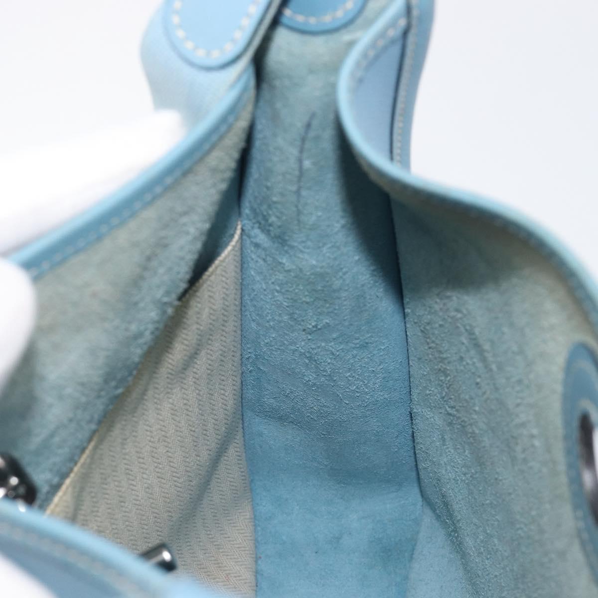HERMES Vespa PM Shoulder Bag Courchevel Leather Light Blue Silver Auth 208764A