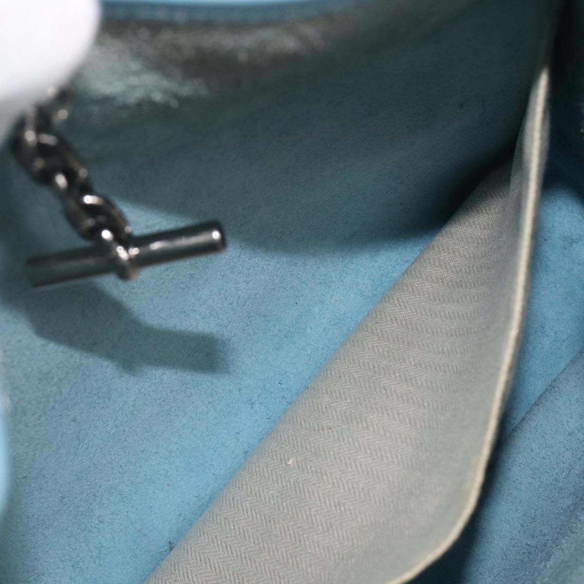 HERMES Vespa PM Shoulder Bag Courchevel Leather Light Blue Silver Auth 208764A