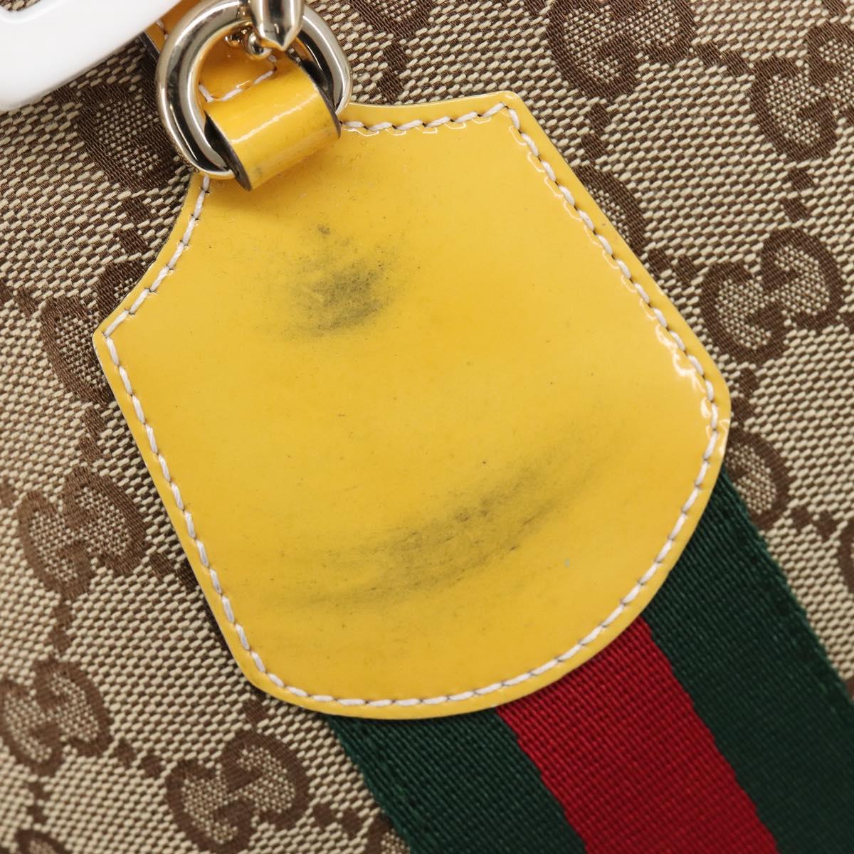 GUCCI GG Canvas Web Sherry Line Tote Bag Beige Gold 211971 Auth 208769V