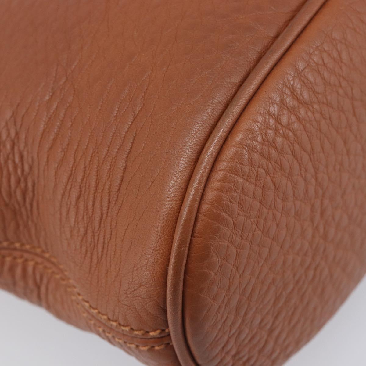 Coach Shoulder Bag Leather Brown Gold Tone Auth 208772A