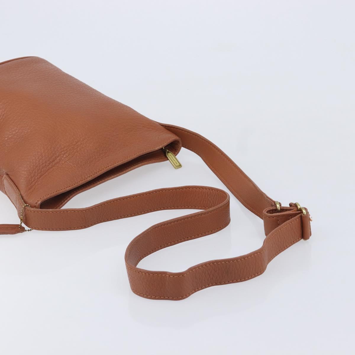 Coach Shoulder Bag Leather Brown Gold Tone Auth 208772A