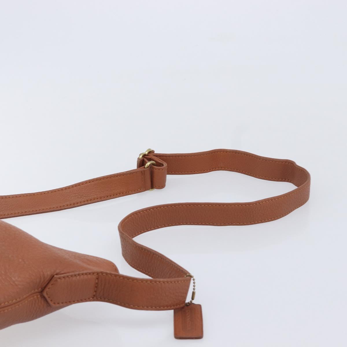 Coach Shoulder Bag Leather Brown Gold Tone Auth 208772A