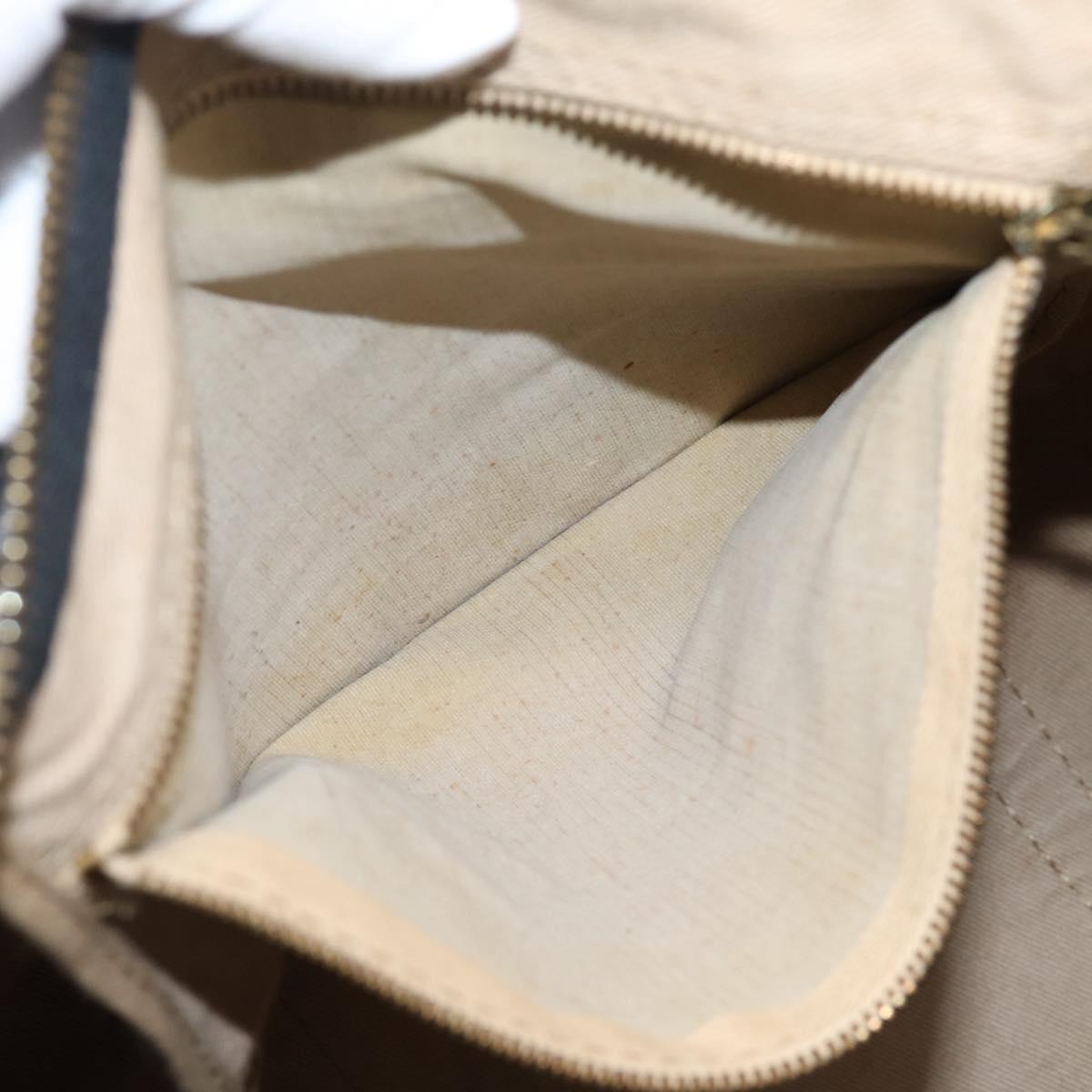 Christian Dior Trotter Canvas Boston Bag Navy Gold Auth 208777